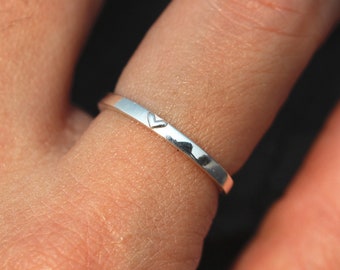 Zierlicher Sterling Silber Herz Ring: Minimalistischer Liebes Schmuck