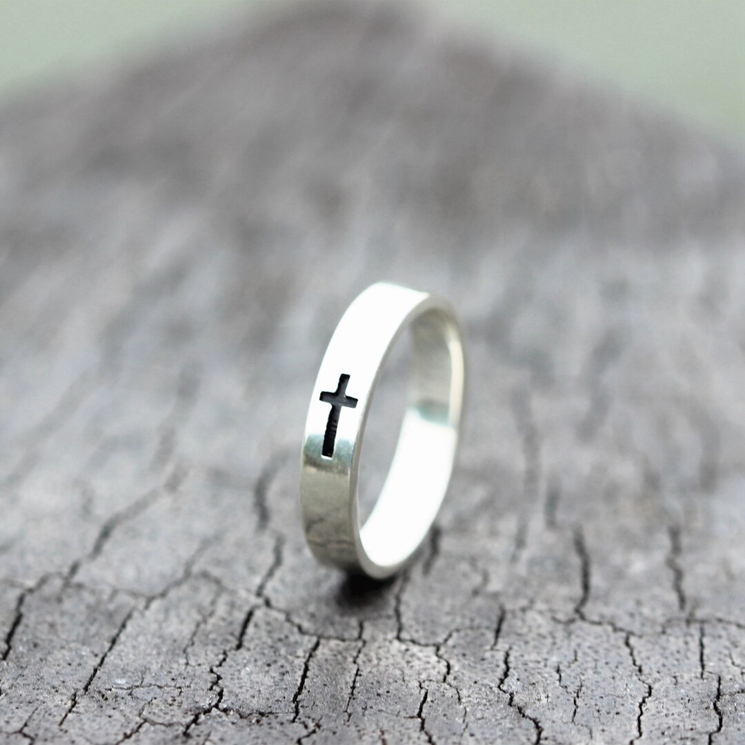 Sterling Silver Cross Ring,sideways Cross Ring - Etsy