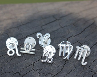 925 silver horoscope brooch,Personalized Zodiac brooch,Aries,Taurus brooch,Gemini brooch,Cancer,Leo,Virgo,Libra,Scorpio brooch