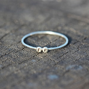 Personalized Sterling Silver Initial Ring - Dainty Custom Name Ring