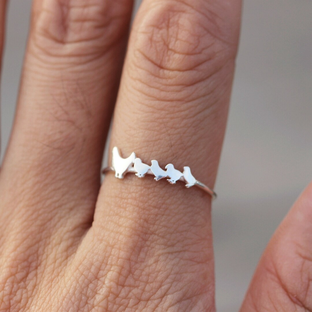 Sterling Silver Hen & Chick Ring: Family Jewelry - Etsy