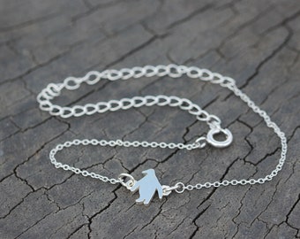 Dainty Penguin Bracelet: 925 Sterling Silver Animal Jewelry