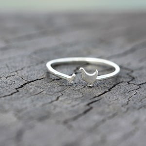 925 Sterling Silver Rooster Ring,family Chicken Ring,hen ring,gift for her,family jewery,dainty jewelry,adjustable ring