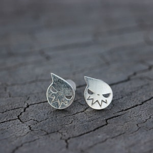 925 sterlingzilveren Soul Eater-oorknopjes