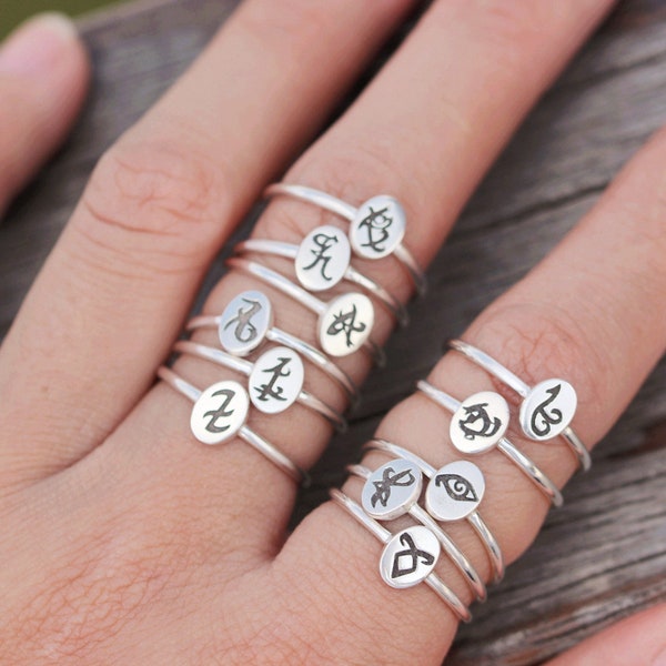 925 sterling silver Power runes Ring,Parabatai Rune Ring,Healing runes Ring,Rune Symbols jewelry,Minimal silver Ring,Viking Rune Ring