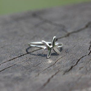Pisces ring,925 silver zodiac ring
