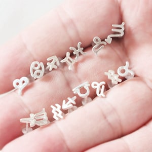 Sterling Silver Zodiac Stud Earrings: Horoscope Jewelry