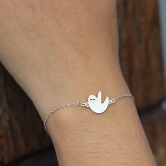 925 Silver Sloth Bracelet Etsy