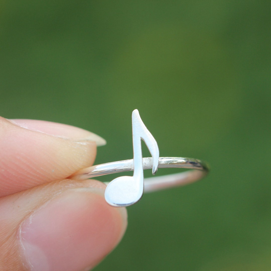 Musical Note Ring Pattern 925 Music Note Ring - Etsy