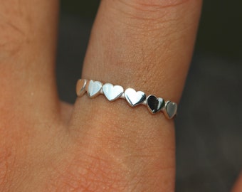 Zierlicher Sterling Silber Herz Ring: Minimalistischer Liebes Schmuck