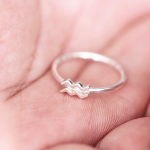 925 Silver Aquarius Ring: Zodiac Constellation Jewelry