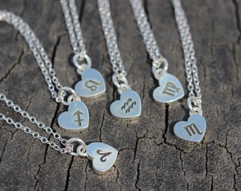 Sterling Silver Zodiac Constellation Necklace: 18 Inch Chain
