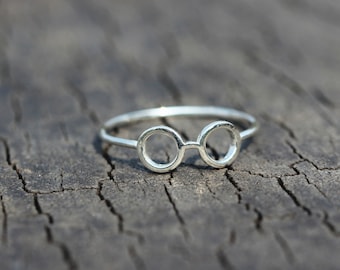 Glasses Ring, Sterling SilverRing,Glasses Ring Silver,Eyeglasses ring,sunshades ring,Summer ring