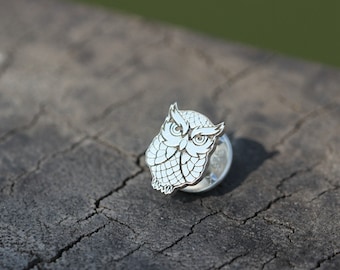 sterling silver lucky owl brooch,owl pin