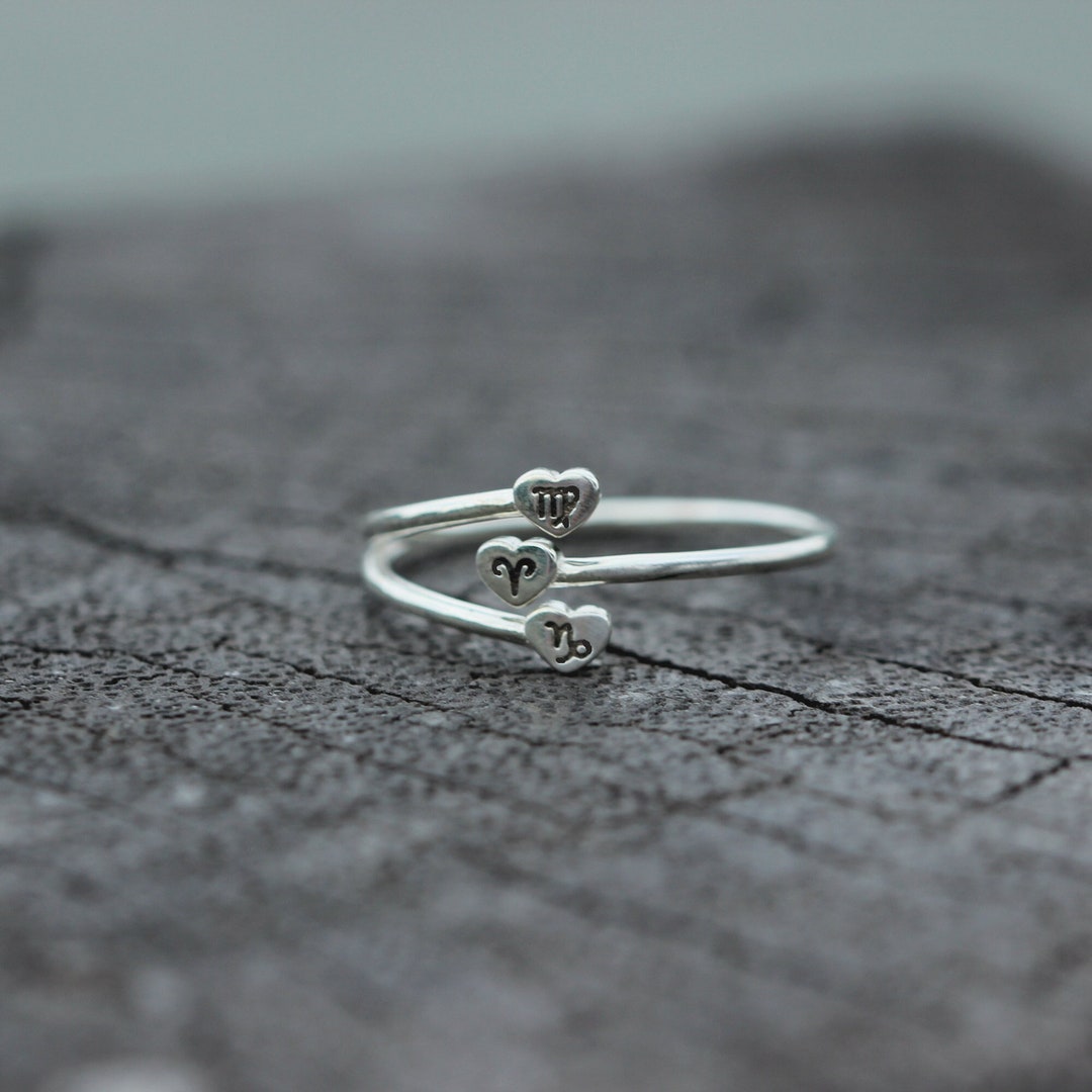 Silver Horoscope Rings Personalized Sterling Silver Zodiac Ring: Custom Astrology Sign - Etsy