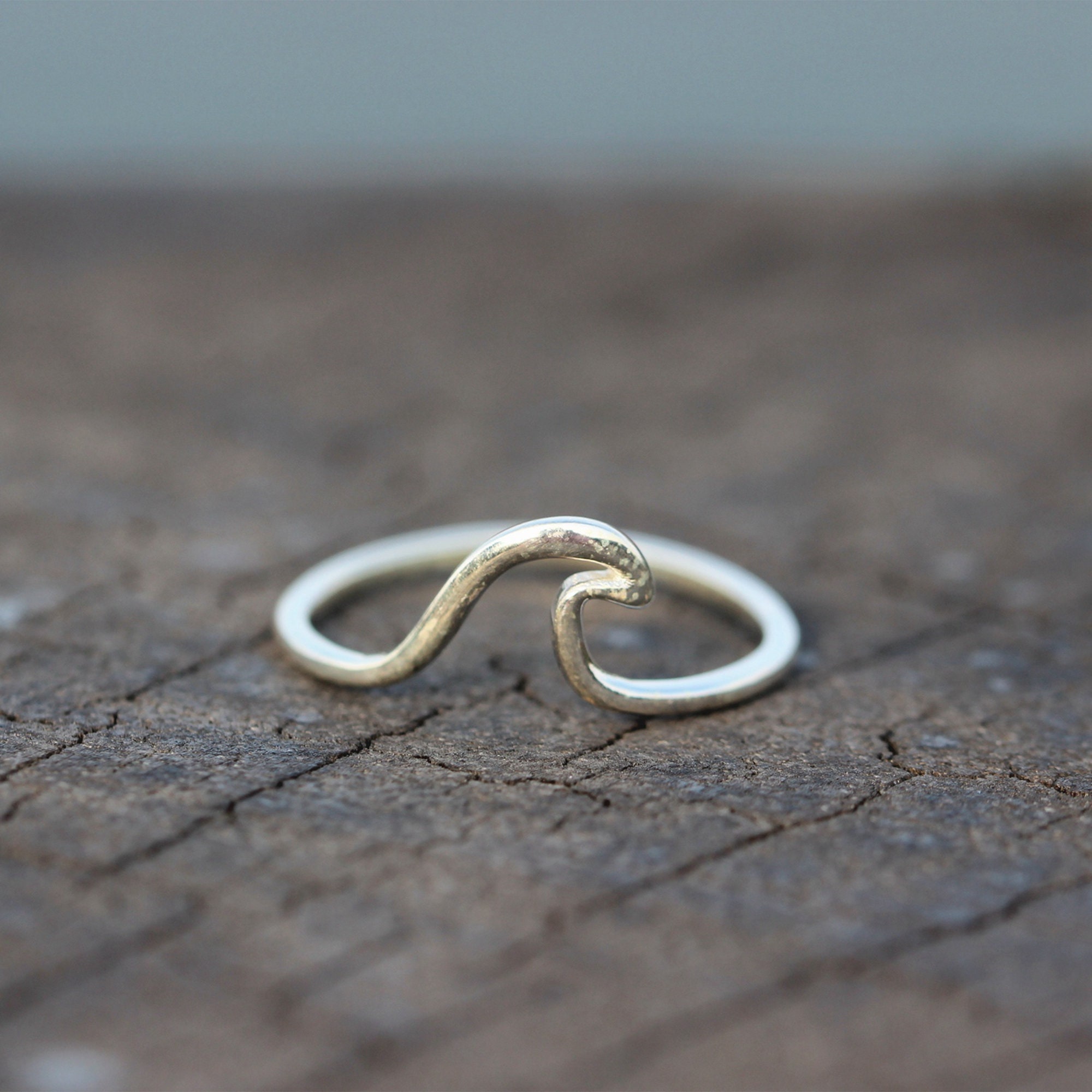 925 Sterling Silver Wave Ring, Ocean Wave Ring, Endless Wave