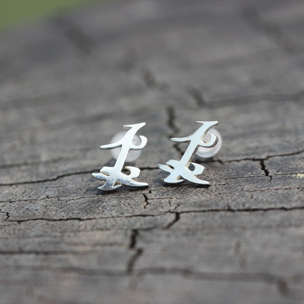 925 sterling silver Parabatai Rune studs earrings