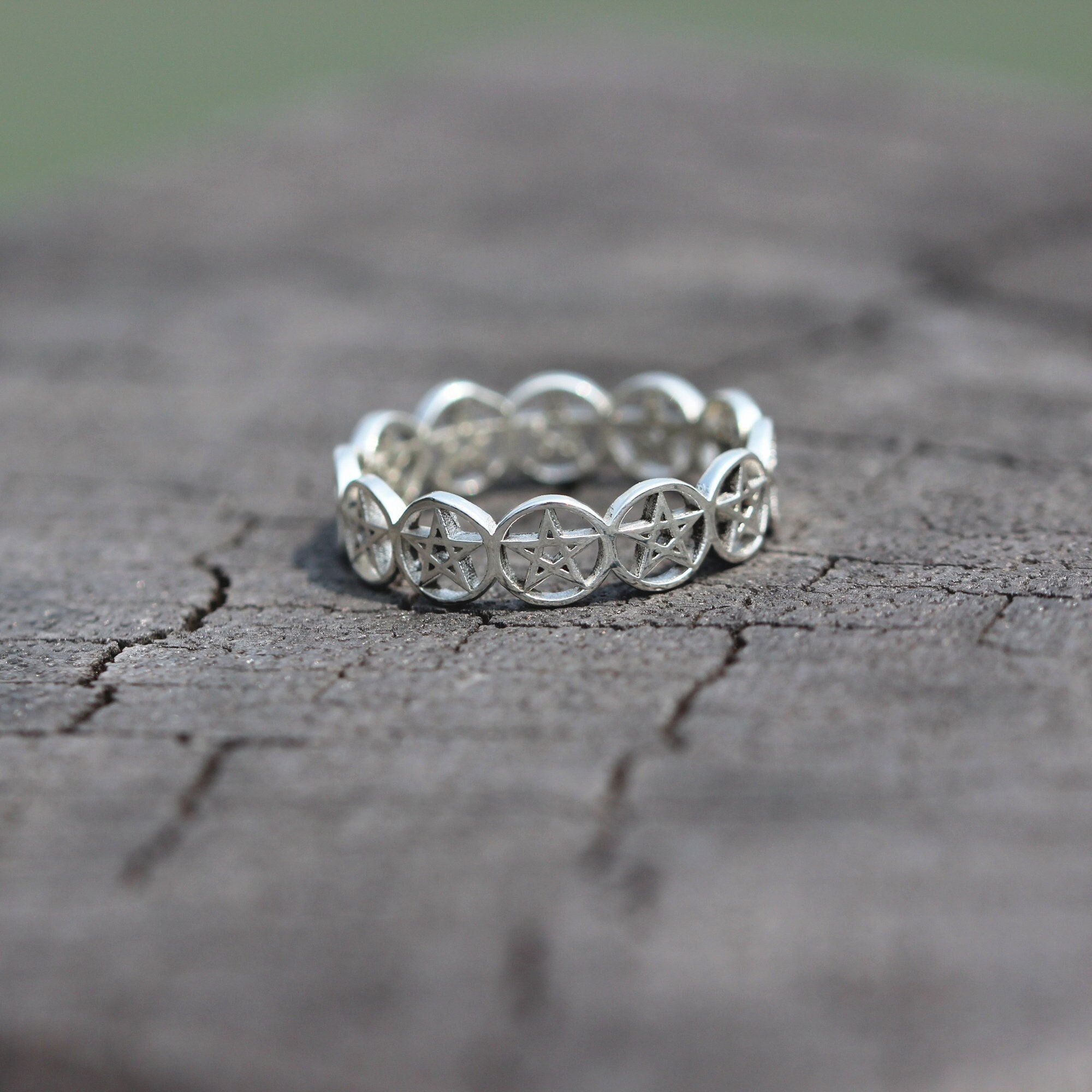 925 silver pentacle ring,silver star band ring,Pentacle Star ring,Stacking Ring,simple jewelry