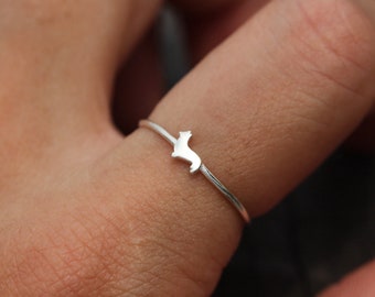 Bague corgi en argent sterling : bijoux pour amoureux des animaux