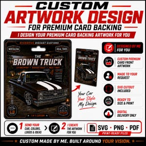 Custom 1:64 Diecast Card Backing Design | Personalized Printable PNG PDF SVG