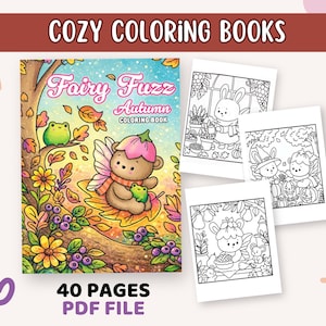 Fairy Fuzz Coloring Book - Autumn Magic, Bold & Easy (PDF Pattern)