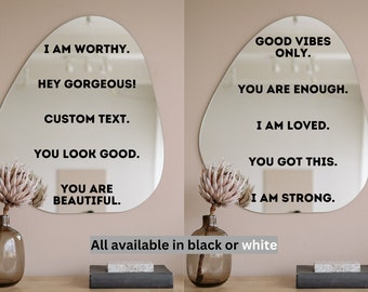 Positive Mirror Decals | Affirmations | Mirror Affirmation Decals | Positive Stickers for Daily Inspiration | Gift for Her | Gift for Him
