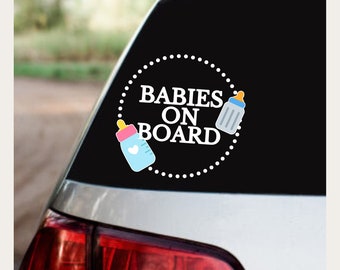 Babies on Board Car Decal | Safety with Love | Cute Infant Onboard Window Sticker | Parenting Gift
