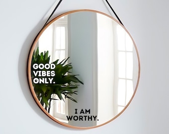 Positive Mirror Decals | Affirmations | Mirror Affirmation Decals | Positive Stickers for Daily Inspiration | Gift for Her | Gift for Him
