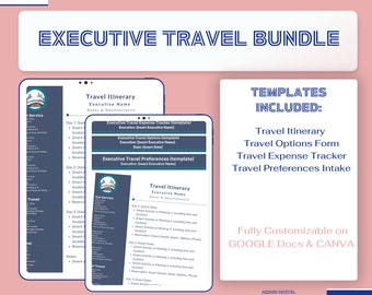 Executive Travel Templates Bundle  |  Instant Download  |  Fully Customizable on CANVA