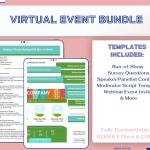Webinar / Virtual Event Templates Bundle  |  INSTANT DOWNLOAD  |  Fully Customizable on CANVA