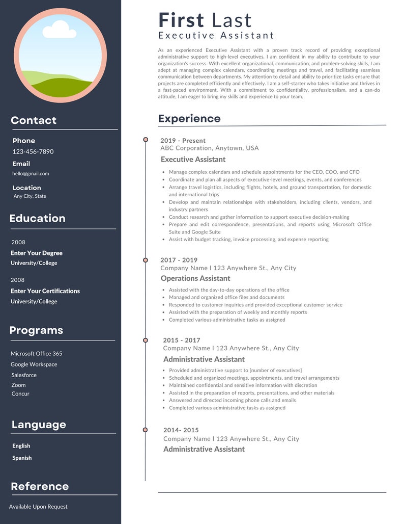 Executive Assistant Resume Bundle | Fully Customizable on CANVA and GOOGLE Docs image 3