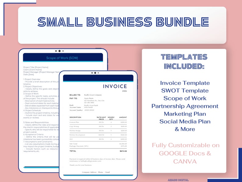 Small Business Bundle | Instant Download | Fully Customizable GOOGLE ...