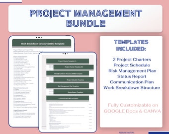 Project Management Templates Bundle   |   Instant Download  |   Fully Customizable GOOGLE Docs & CANVA