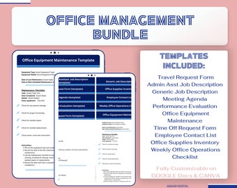 Office Manager Templates Bundle   |   Instant Download  |  Fully Customizable GOOGLE Docs & CANVA