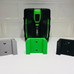 3D Printed Wall Mounted Bracket for EGO 56V Batteries - Standard Mount, Garage / Workshop Organization