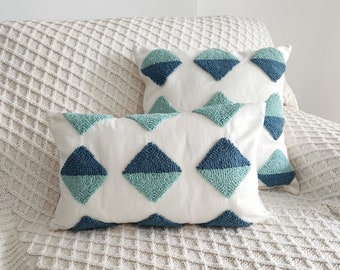 Sage Tufted Pattern Cushion Cover, Textured Decorative Cushion Cover, Throw Pillow Case