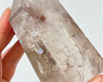 Grande tour de Quartz fumé arc-en-ciel cristaux de Quartz fumé naturels pour la guérison du Chakra racine Quartz fumé Citrine Champagne