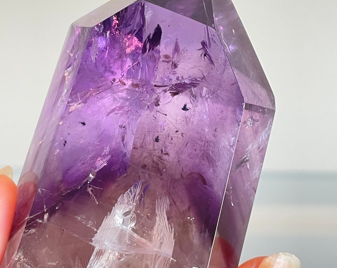 Amethyst Crystal Energy Generator Healing Amethyst Point Crown Etsy