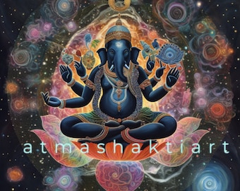 Cosmic Lord Ganesha,digital art,digital download, beautiful art, divine art,hinduism,gods