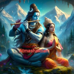 Seigneur Shiva et Parvati | Seigneur Shiva | shiva shakti | Parvati | Art numérique | Téléchargement instantané | Cadeaux d'anniversaire | Couple divin