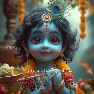 Baby Krishna ,Janmashtmi Special,digital art,digital download, beautiful art, divine art,hinduism,gods, Lord Krishna