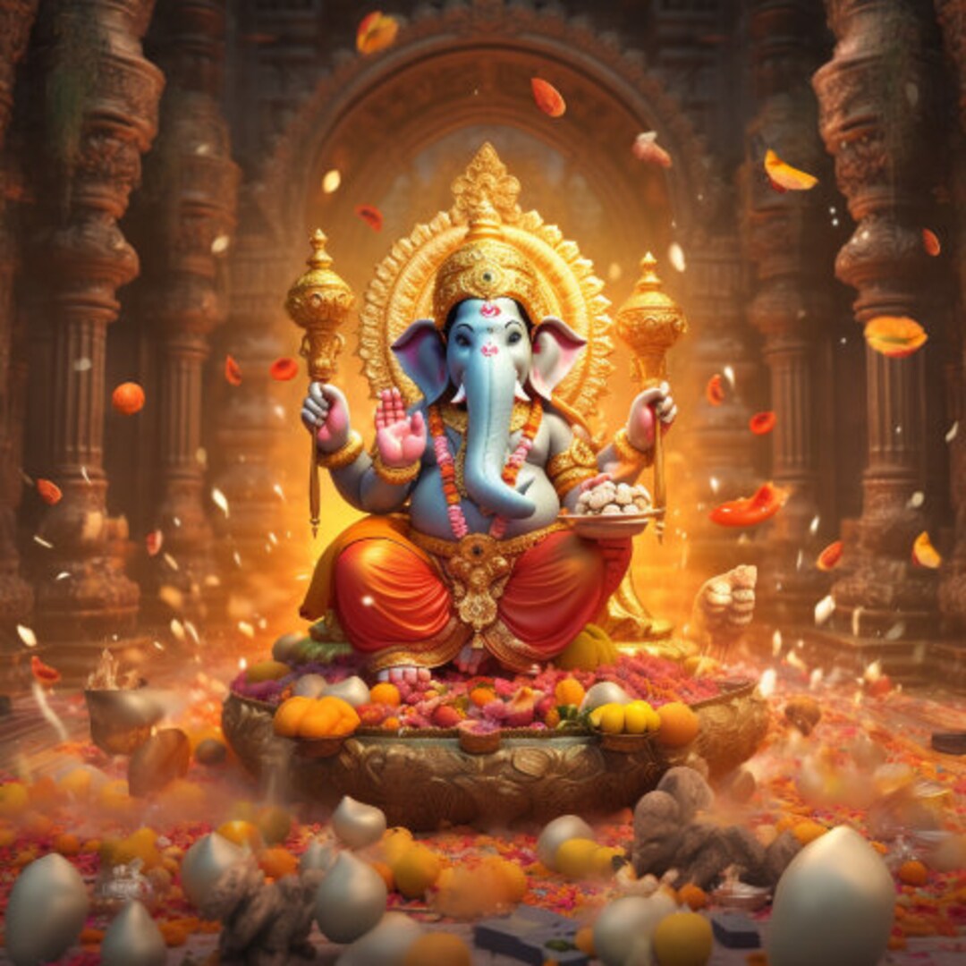 Lord Ganesha Lucky Art, Ganesha Wall Art, Ganesha Painting, Canvas Wall