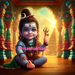 Baby Shiva Wall Art: Divine Hindu God Print (Digital Download)