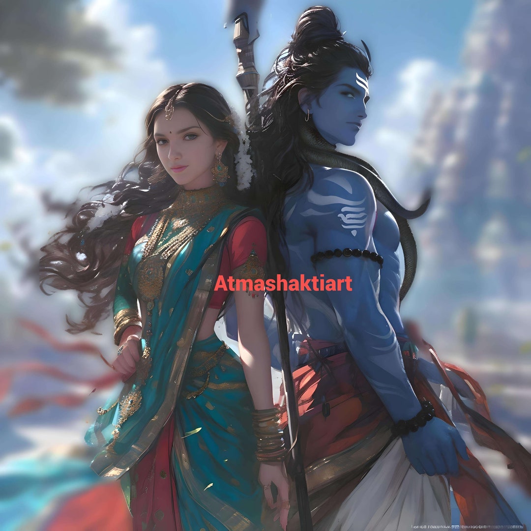 Lord Shiva and Parvati Art Print: Divine Couple (digital Download) - Etsy