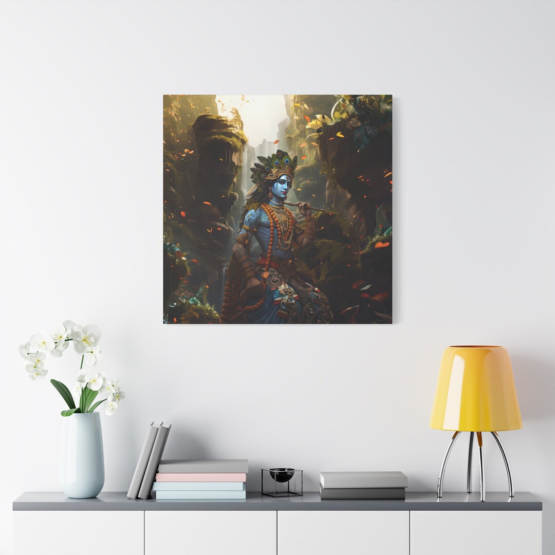 Lord Krishna Unique Art Hare Krishna Lord Krishna With a Etsy