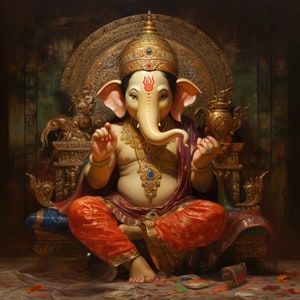 Lord Ganesha Art: Remover of Obstacles, Divine Home Decor
