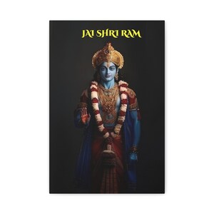 Lord Rama Canvas Art: Hindu God Portrait, Indian Mythology Wall Decor