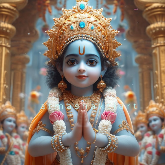 Baby Lord Rama Digital Art: Hindu God Print (instant Download)