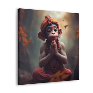 Baby Hanuman praying ,Hanumanji painting,  Hanuman Painting for Pooja room, Indian God Hanuman, Asian God, large  painting, Hindu God Art