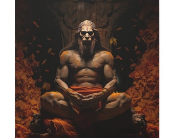 Lord Hanuman Meditating in a forest | Divine Hanuman | Luck art | Hanuman |Ramayana | Lucky art | Happiness | Meditation | Yoga |